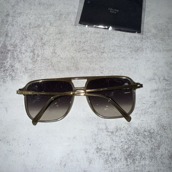 Celine Square Gold CL400271 Blogger Retro Style Gradient Sunglasses $422 Retail - Picture 4 of 12
